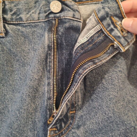 Calvin Klein Jeans Women 12 Double Stone Wash Mom Easy Fit Zipper Fly Straight - Picture 4 of 13